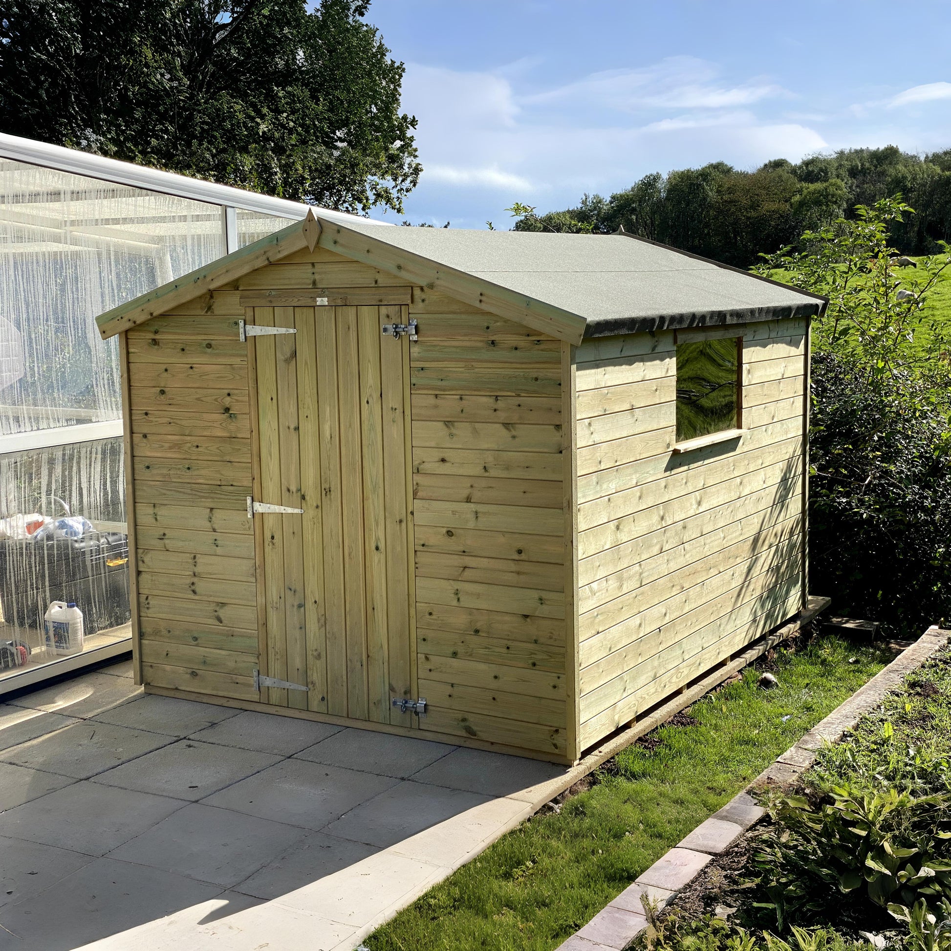 10x10 standard apex shed with single door and window