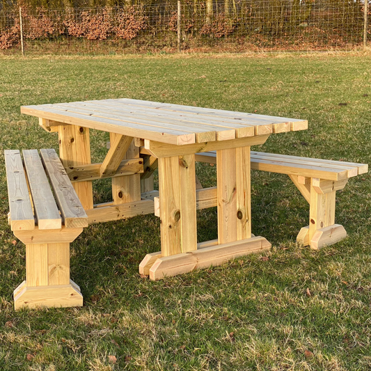 6 seater table and bench set